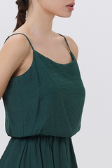 Sherly Ruched Waist Dress in Emerald