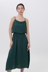 Sherly Ruched Waist Dress in Emerald