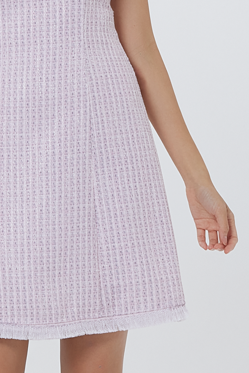 Alexis Square Neck Dress in Blush