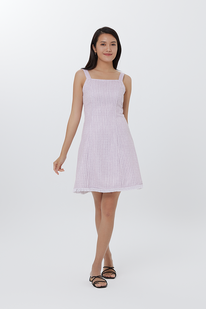 Alexis Square Neck Dress in Blush