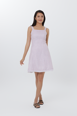 Alexis Square Neck Dress in Blush