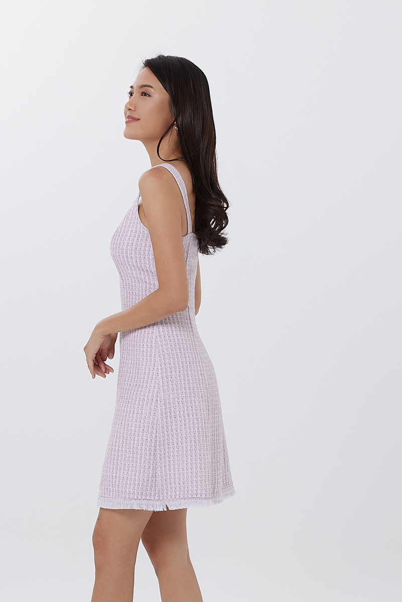Alexis Square Neck Dress in Blush