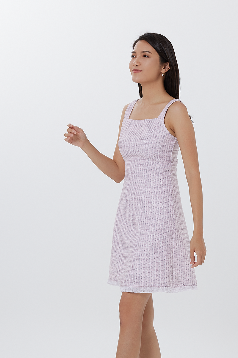 Alexis Square Neck Dress in Blush