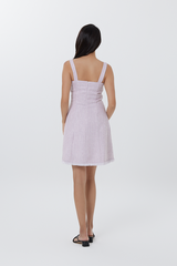 Alexis Square Neck Dress in Blush