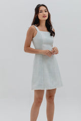 Alexis Square Neck Dress in Light Blue
