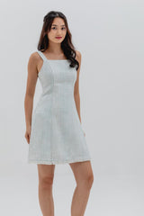 Alexis Square Neck Dress in Light Blue