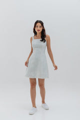 Alexis Square Neck Dress in Light Blue