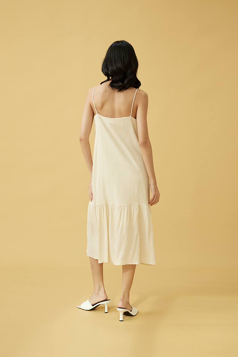 Miki Dropwaist Dress in Cream