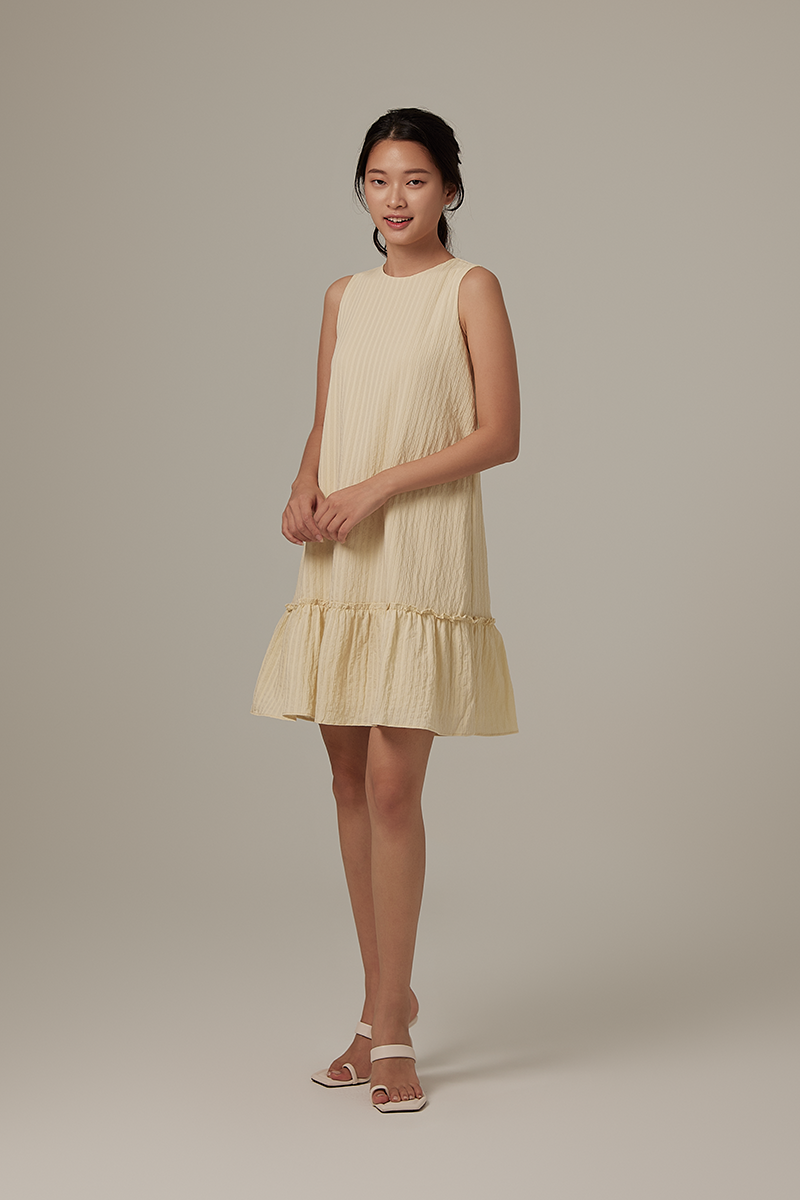 Marley Ruffled Dress in Daffodil