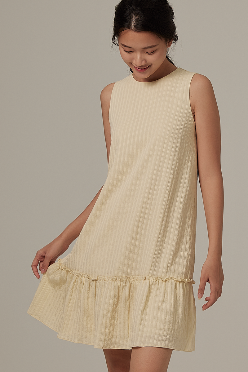 Marley Ruffled Dress in Daffodil