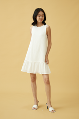Marley Ruffled Dress in White