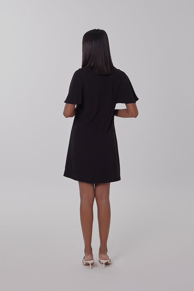 Macey Bell Sleeve Dress in Black