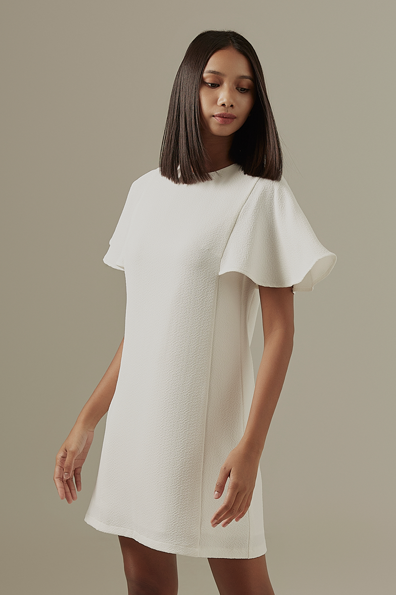 Macey Bell Sleeve Dress in White