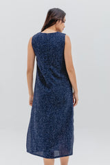 Branwen Basic Midi Dress in Dark Blue