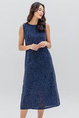 Branwen Basic Midi Dress in Dark Blue