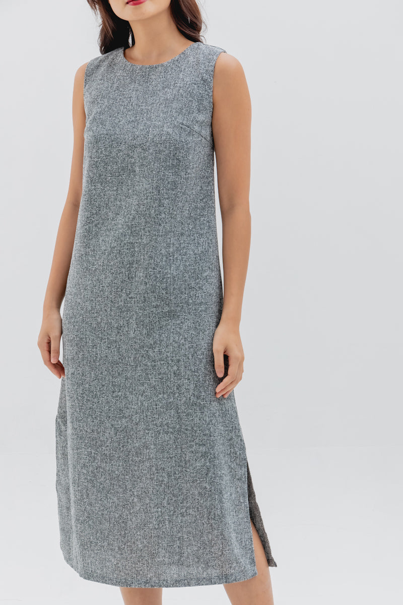 Branwen Basic Midi Dress in Grey