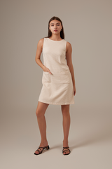 Megan Shift Dress in Beige