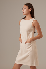 Megan Shift Dress in Beige