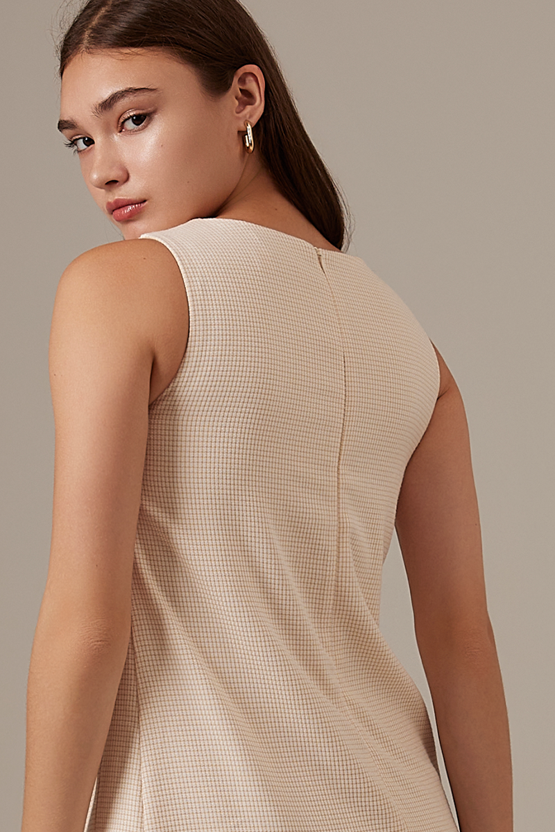 Megan Shift Dress in Beige