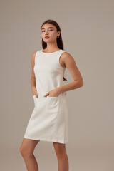Megan Shift Dress in White