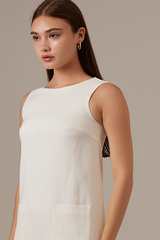 Megan Shift Dress in White