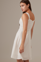 Nicole Textured Skater Dress in White
