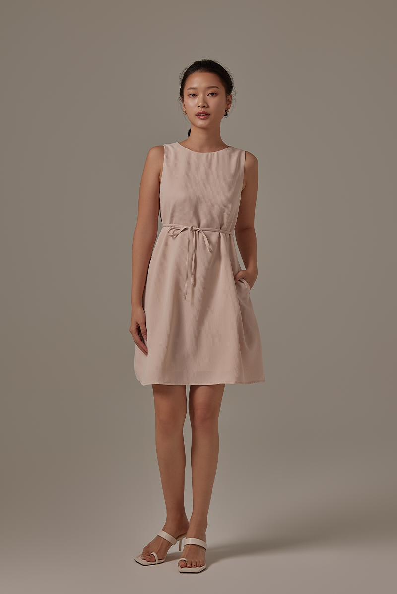Lindy Swing Dress in Powder