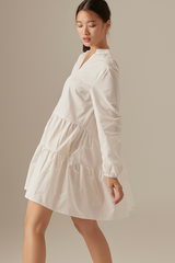 Wadi Tiered Dress in White