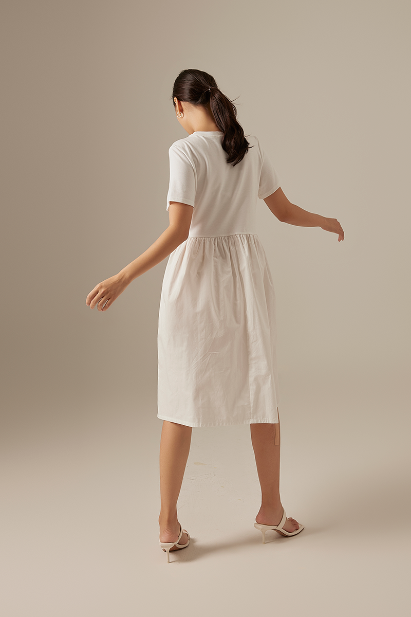 Queenie T-shirt Dress in White