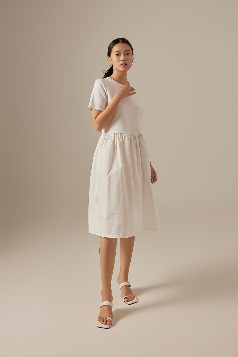 Queenie T-shirt Dress in White