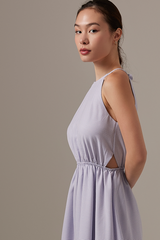 Beth Gingham Midi Dress in Lilac