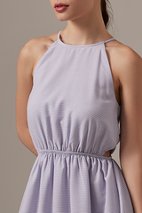 Beth Gingham Midi Dress in Lilac