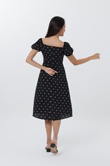 Gia Polka Dotted Dress in Black