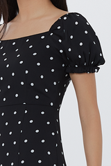 Gia Polka Dotted Dress in Black
