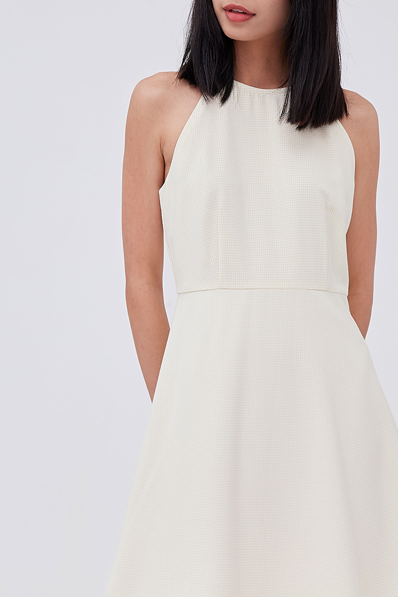 Valencia Halter-Neck Dress in Butter