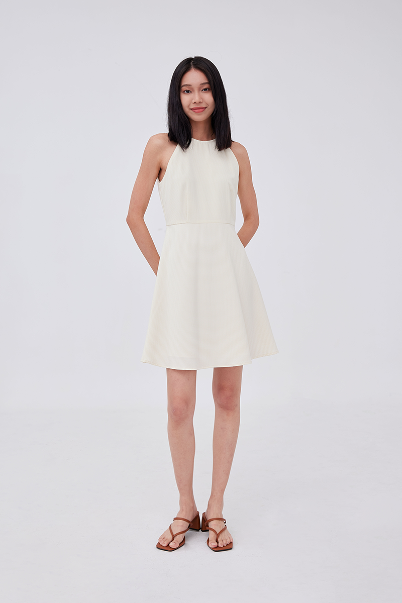 Valencia Halter-Neck Dress in Butter