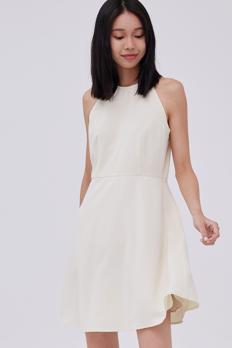 Valencia Halter-Neck Dress in Butter
