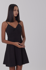 Joan Twist A-line Dress in Black