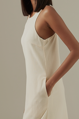 Khloe Side Slit Maxi Dress in Cream