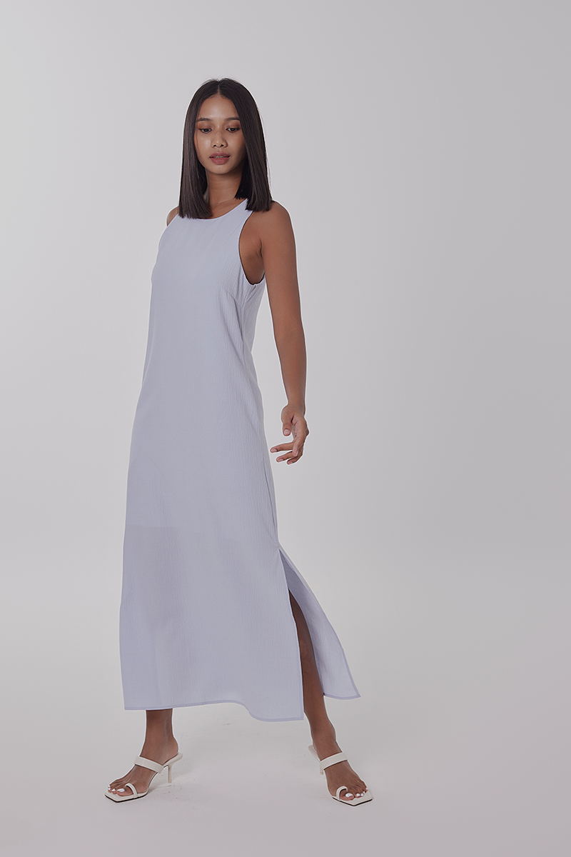 Khloe Side Slit Maxi Dress in Periwinkle