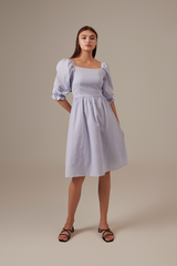 Cammie Puff Sleeve Dress in Baby Blue