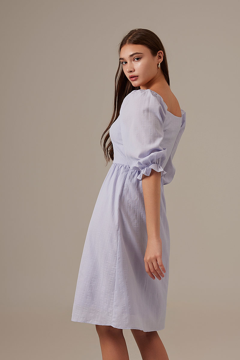 Cammie Puff Sleeve Dress in Baby Blue
