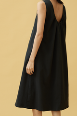 Carmen Scoop Back Dress in Charcoal