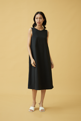 Carmen Scoop Back Dress in Charcoal