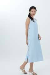 Fawne A-line Midi Dress in Baby Blue