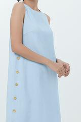 Fawne A-line Midi Dress in Baby Blue