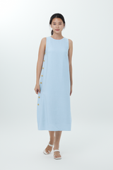 Fawne A-line Midi Dress in Baby Blue