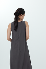 Fawne A-line Midi Dress in Charcoal