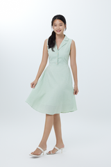 Lizza Checkered Dress in Pistachio