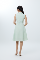 Lizza Checkered Dress in Pistachio